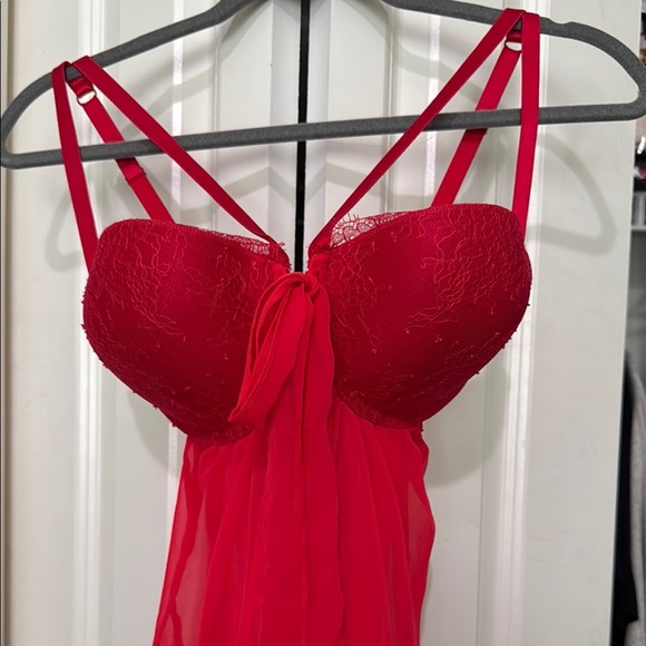Victoria's Secret Red Underwire Babydoll Bra nighty - Picture 5 of 6